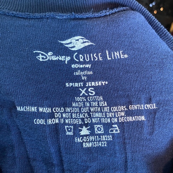 Disney Cruise Line Lace-Up Spirit Jersey Nautical Vacation Navy Blue/Red Sz XS - Picture 9 of 9